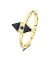 Triangles With CZ Stone Silver Ring NSR-4154